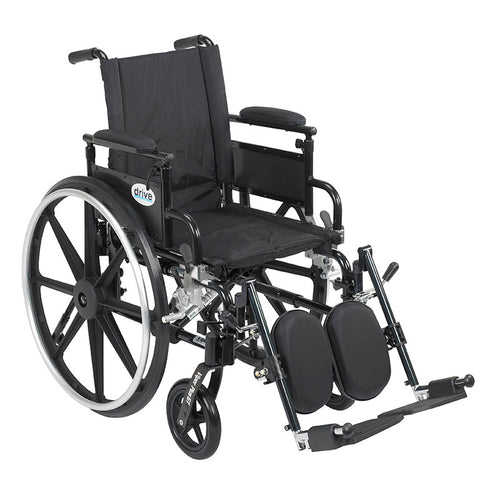 Drive Medical PLA418FBDAARAD-ELR Viper Plus GT Wheelchair with Flip Back Removable Adjustable Desk Arms, Elevating Leg Rests, 18" Seat